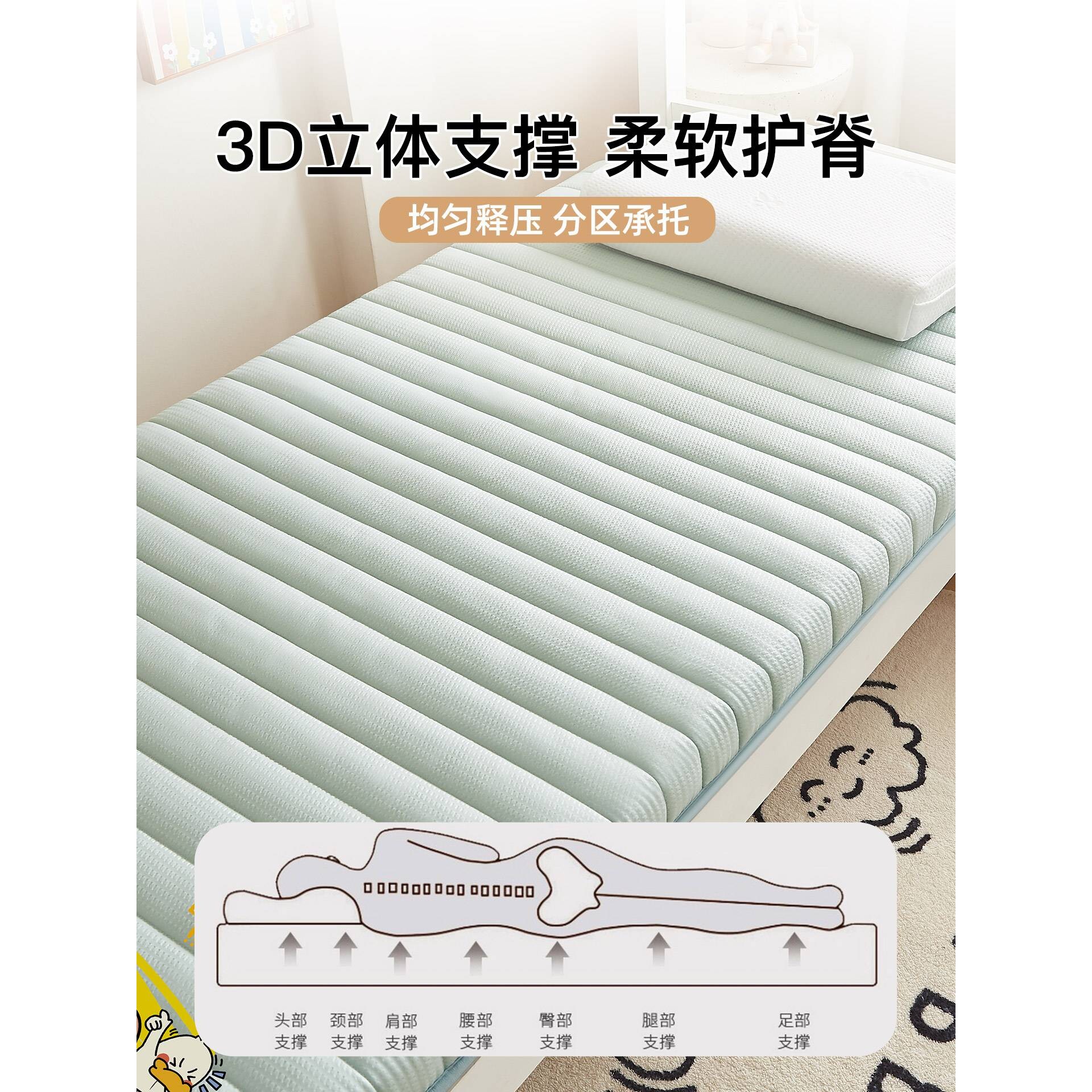 学生宿舍床垫软垫子单人榻榻米薄垫被褥子90cmx190cm上下铺可折叠