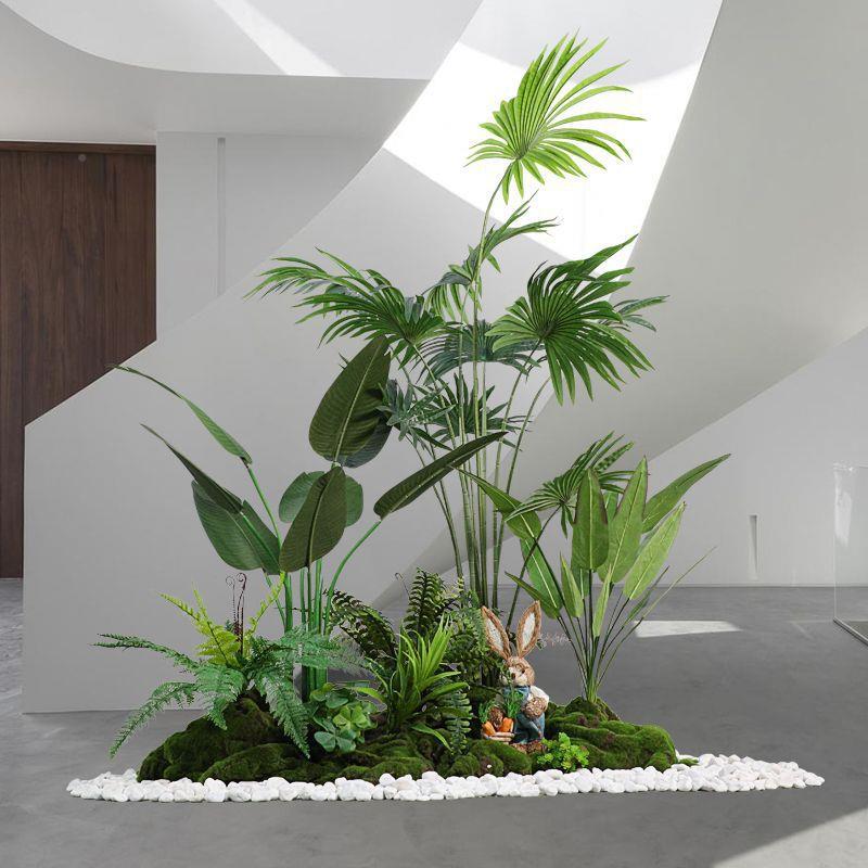 植造景室内楼梯下空间转角绿盆栽假AL828929树景观物客植物装饰赵