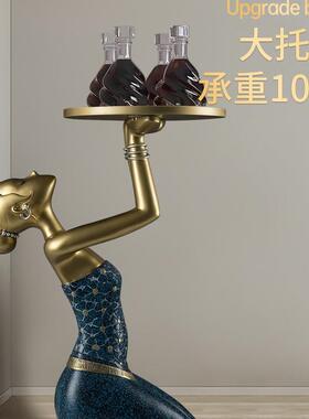 现代轻奢落地件大厅工摆艺品电6jiMu3XC视柜边旁角落创意艺术家客