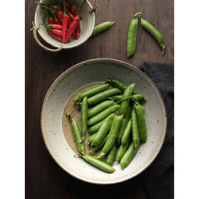 创意日10541式子工餐粗陶复古盘餐具圆形平盘家用菜盘盘汤盘厅手