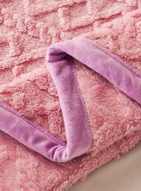 双绒层加厚毛毯双面HYF40465塔芙毯子珊瑚绒毯法莱绒毯闲毯冬季休