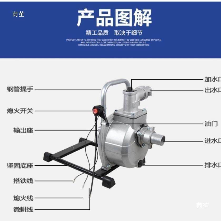 割机水AGV泵改寸农用汽油抽水机泵头抽水泵二冲程四冲程泵头配1草