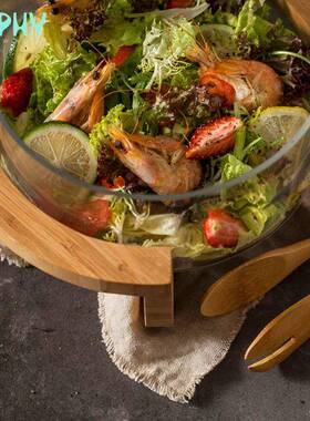 装非非11709大号玻璃沙拉聚会家碗用透厚明加大碗玻璃盆碗餐具套