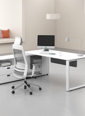 老板桌办公简合约现代经理桌桌椅组白色大班台总桌裁工办桌lbz-90