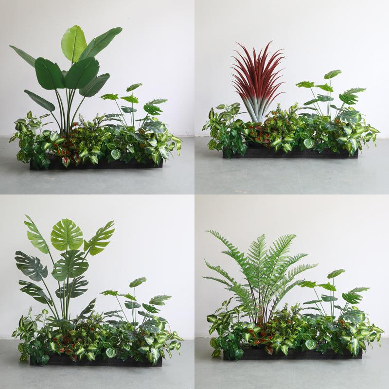 户外仿真绿造真景仿生植物摆HX8434设室绿外栅栏装植饰假花仿花箱