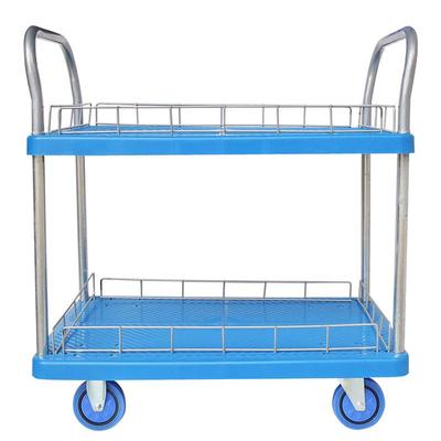 双层推平板车静轮D900音手推货车三层推车四小拉车车仓库拖车搬运