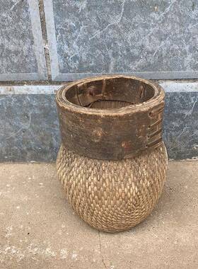 FS736770老式水煤油灯老装物件民货俗旧暖壶手工篮筐农具民宿怀旧