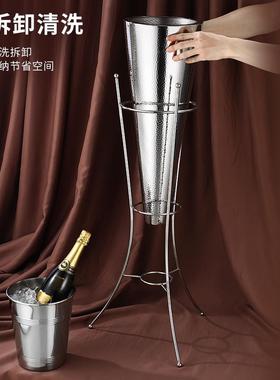 不锈钢双层香用商槟支桶冰镇啤酒红酒57419创意冰桶酒吧KTV展示冰
