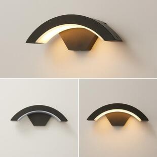 led户外防水壁灯感形应拱走现代门976室外庭院阳台口廊过道外墙灯