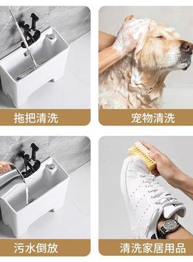 拖布池落家地式用卫生652间小号洗墩新品阳台高脚m把池拖20c陶瓷