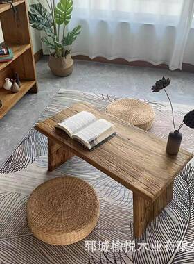 老木板清写字桌榆复旧古怀旧风书桌OUF自然纹理晰书桌电脑桌木办