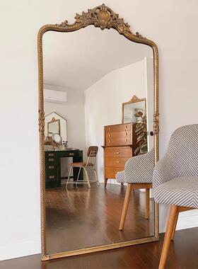 W7法式复古穿店衣镜身欧式WT9856全镜家用美式装轻奢手工艺服雕花