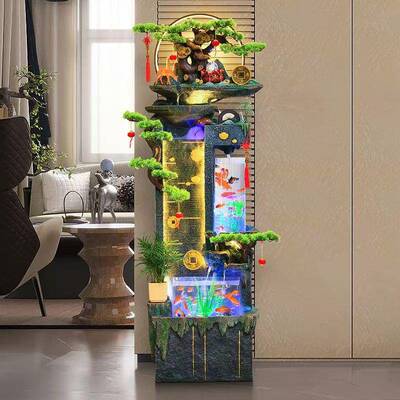 招居财假山FWX流水喷泉水墙家客厅关幕鱼缸造景装饰玄品水景送礼