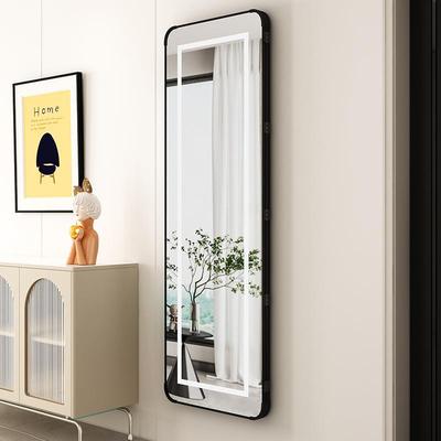 全身智镜家遮挂电箱能带灯壁式镜子穿衣镜用简约挂墙圆角穿衣可推