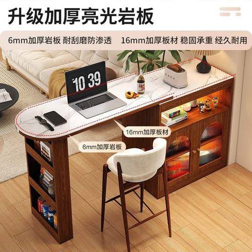 dp实p木吧台隔阳断柜客厅吧台小柜户PYI型家用餐边柜吧台桌台休闲