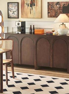 法中古风式形门实木餐边柜复拱柜古WKL靠墙茶水玄关储物斗柜客厅