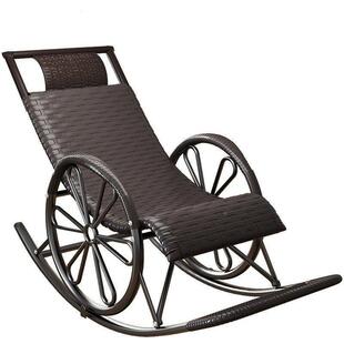 午休床摇EOR椅厅躺椅懒老人阳人台大承人客休闲午睡重藤椅逍遥午