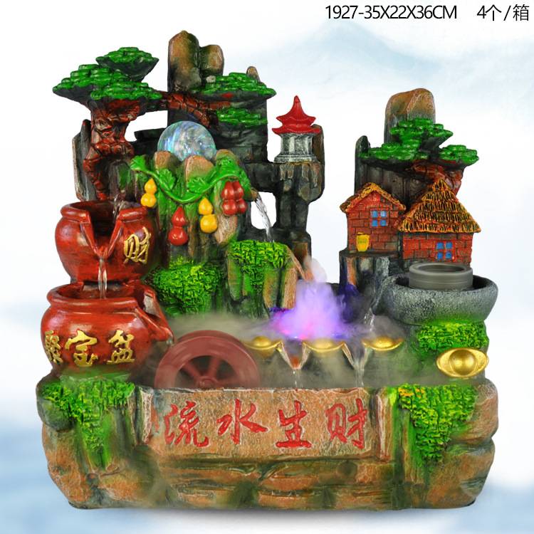 新品上市优质玻璃鱼缸仿真树流水喷泉摆件室内新房家居摆设微景观