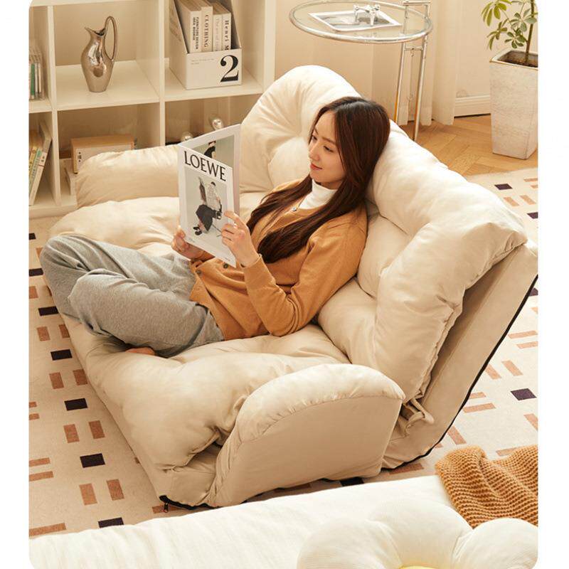 懒折两人沙发用可躺可睡贵妃懒人椅卧室双人榻榻米沙发床TTD叠床