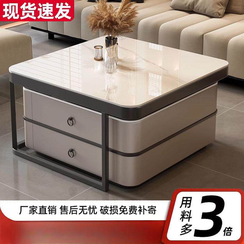 岩茶几轻奢现ANU代简约大石理茶几客厅形家用小户型阳台意式方边