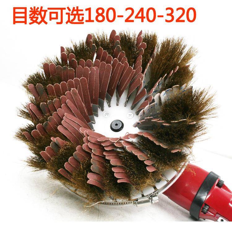 P9气动异形砂光机柜门打磨机抛光木台湾强劲工盘刷铜砂布丝刷机盘