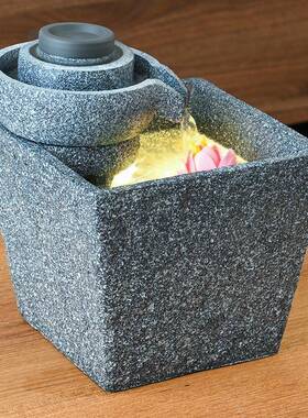 田园居古井流水摆件落地IAS鱼缸循环水景家花园观水车新居装加湿