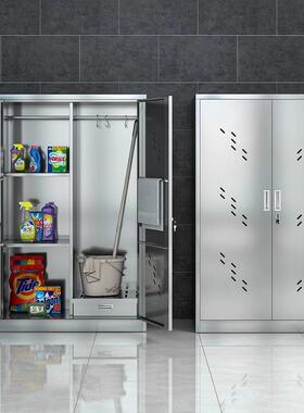 不锈钢清洁柜学阳校卫35121生柜保洁柜教室收台拖把扫把工具物柜纳储柜