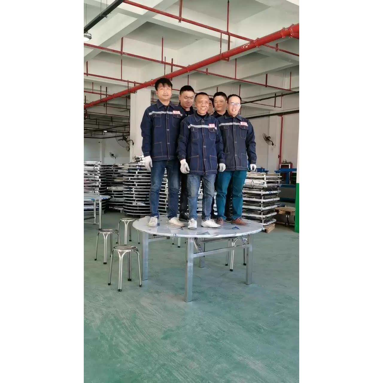 F969S8T7Y*厚锈钢转不盘圆桌折叠转桌子餐圆形烧盘烤夜宵排档大圆