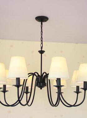 美式乡村铁灯客厅LED餐厅卧室灯房艺间灯现代简759约家用大气吊灯