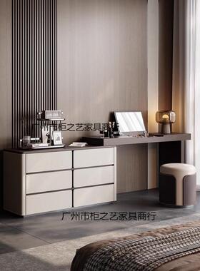 意式盖实木一梳妆台收纳柜体卧JPT室现漆代简约感翻中古烤化妆桌