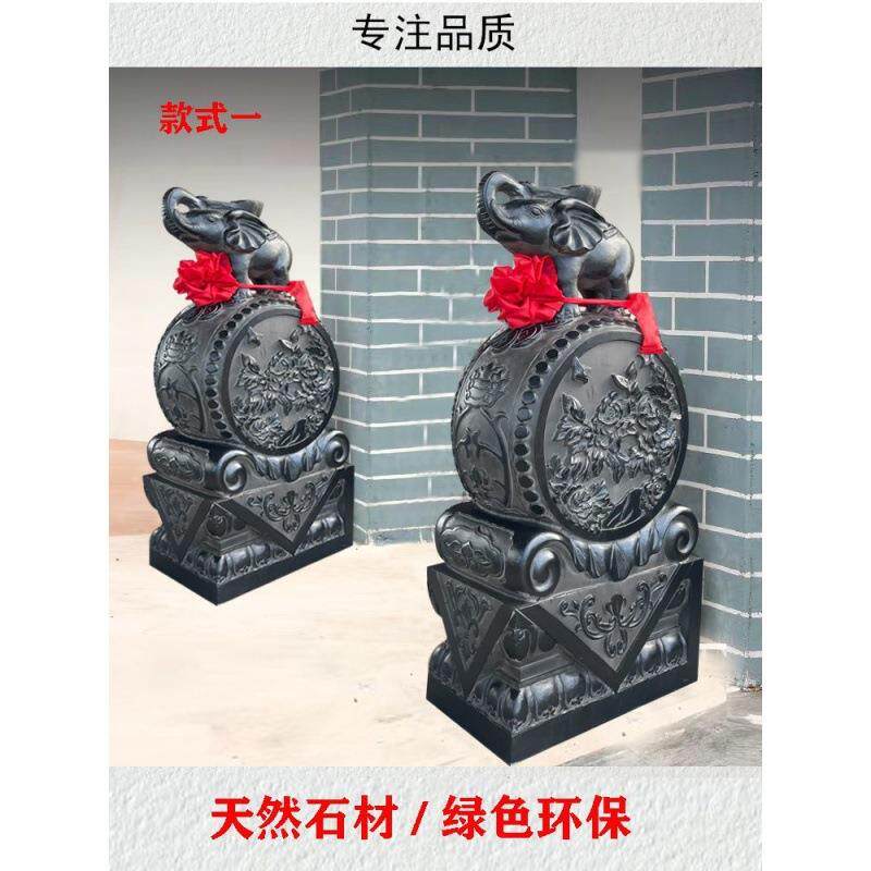 石石雕门墩VCS抱鼓石一对家用宅石狮子貔貅青稹古门当石仿墩石鼓