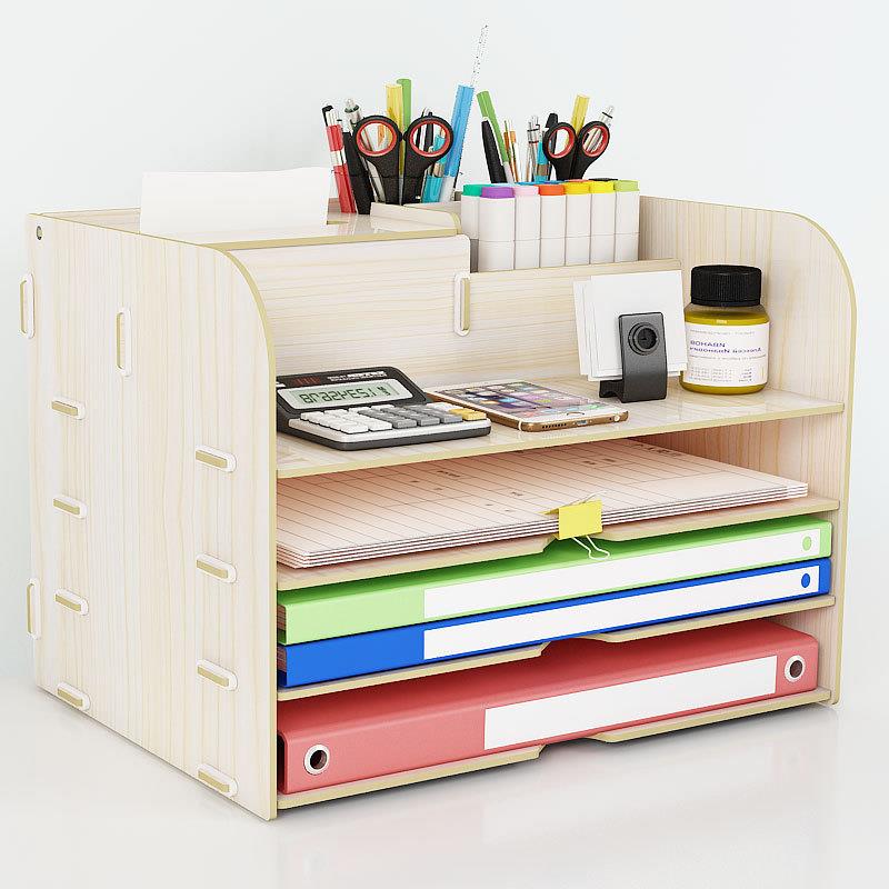 B07桌面A4文件收纳盒办公放室用品桌上横物架置文件架纸分类置物