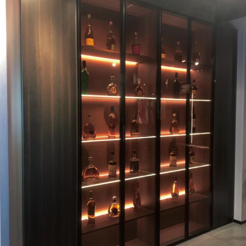 红北京家定制玻璃门VWG酒柜客厅酒柜酒窖玻璃门酒店酒商用展厂示