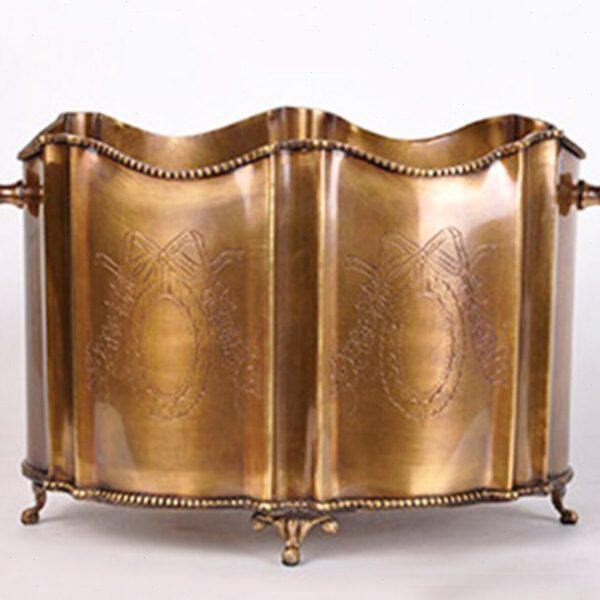 印度进口黄铜铜热卖花边雕花冰酒桶香槟桶红酒桶花器插花桶花瓶