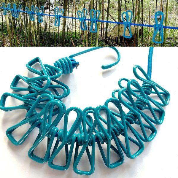 户外晾衣夹旅行弹力野营便携防风防滑晒衣绳带12个夹子彩色晾衣绳,收纳整理,晾晒绳,淘宝优惠券,粉丝福利购,淘宝优惠卷