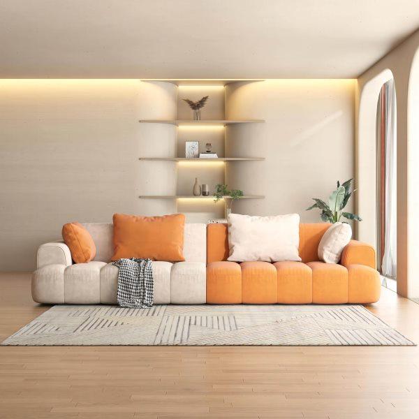 网红款泡芙直排奶油风小户型现代简约客厅极简意式可拼色布艺沙发,住宅家具,布艺沙发,淘宝优惠券,粉丝福利购,淘宝优惠卷