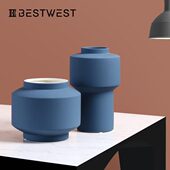Best 饰品样板房客厅花器摆件 装 west 莫兰迪彩色陶瓷花家居软装