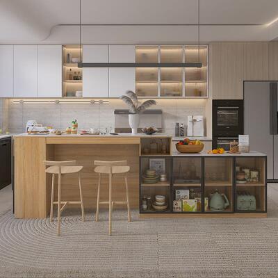 新款边柜酒柜沙发OCN靠背柜柜后靠吧台一体定制隔断柜客厅隔餐断