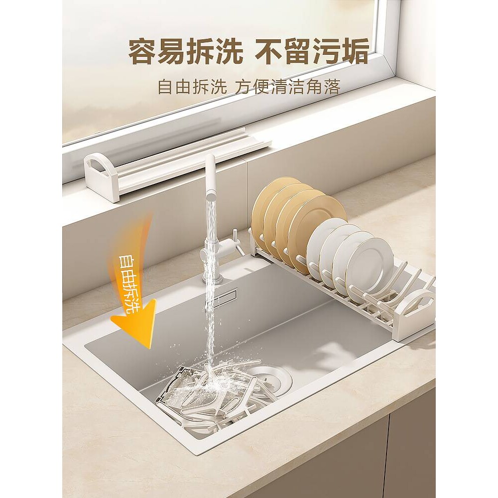 厨房碗碟收纳架碗盘橱柜抽屉内置拉篮内沥水放抽屉里的插碗碟架子