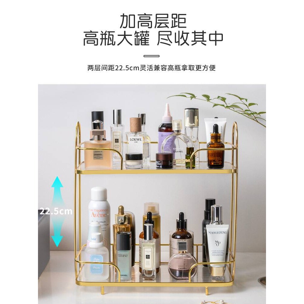 双庆家居轻奢多功能落地置物架大容量收纳架太空铝收纳架双层3389