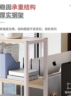 可移动书架办室打机置多NDO物架层收纳带轮台公式小型电脑主印机