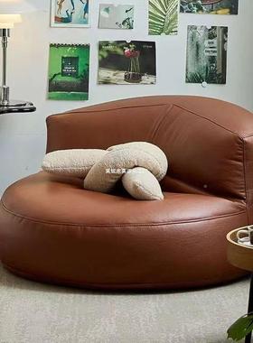 懒沙发可休躺可睡单人人半月卧室小出租房豆5744袋沙发榻榻米坐墩