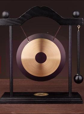 木AL546247铜锣道具摆件复古架铜锣桌面摆件开鼓道锣防汛预乐警锣