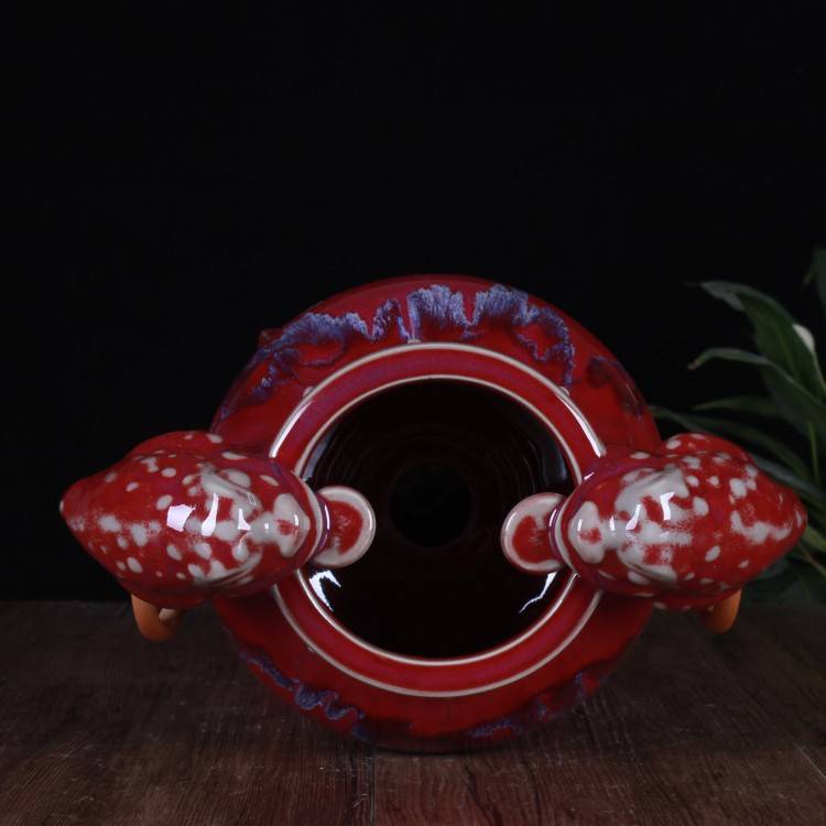 仿古钧瓷窑变聚宝盆瓷器摆件家居工艺品客厅酒柜摆件办公室装饰品
