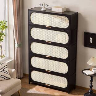 黑色中古风五斗柜客厅卧室收纳柜储物柜书柜玄关柜窄高立柜新品