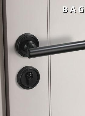 BA7圆AGB磁门房门锁室内黑灰色卧体用室静音磁力分锁家吸简约门把