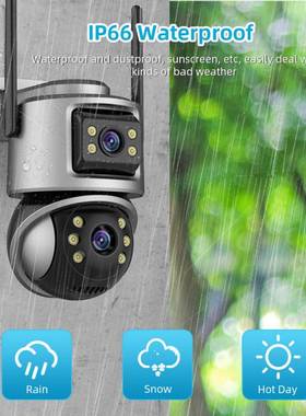 iCSee App 8MP Dual Lens IP Camera Onvif PZT Outdoor Wireless