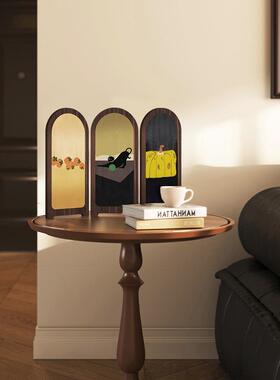 中古摆风美拉德dfg84232装感饰画创电意小众艺术桌面屏风件视柜摆