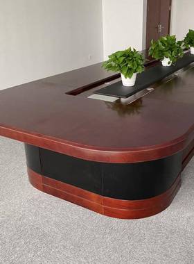 现漆代简约会议桌SP201桌洽长谈会议桌会议桌椅组合椭形圆油会议