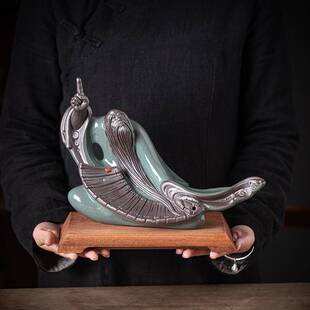 老子摆件大号陶瓷历史人物雕像新中式家居博古架装饰工艺品摆设